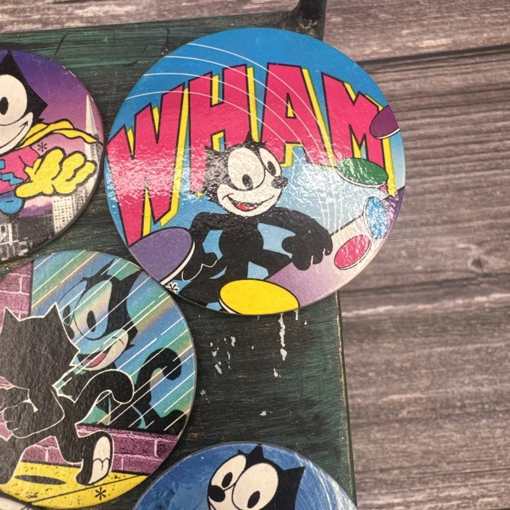 Vintage Various Felix the cat pogs Lot Of 8 1990's Rare